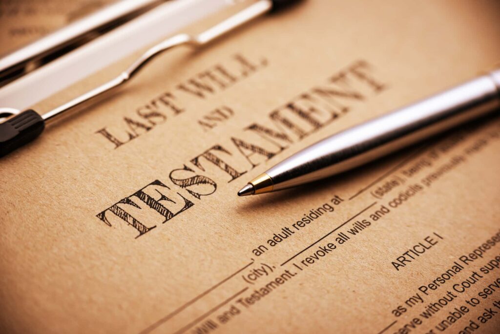 legal document titled "Last Will and Testament"